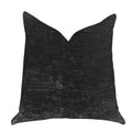 Plutus Onyx Caviar Velvet Throw Pillow In Black  - Double Sided  16' X 16'