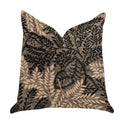 Plutus Bonzai Ebony Floral Throw Pillow In Black And Brown   - Double Sided  16' X 16'