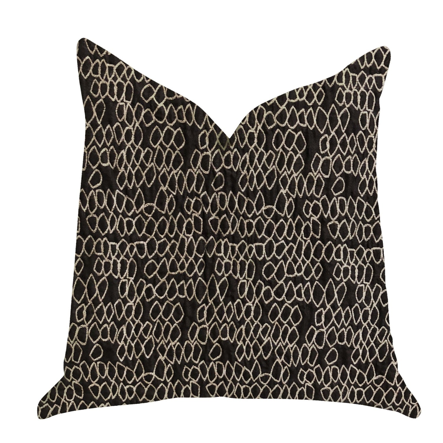 Plutus Carbonado Mine Luxury Throw Pillow In Black And White - Double Sided  20' X 30' Queen