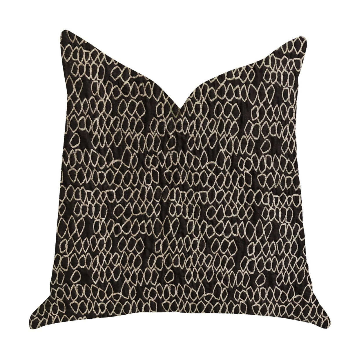 Plutus Carbonado Mine Luxury Throw Pillow In Black And White - Double Sided  22' X 22'