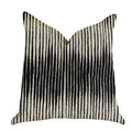 Plutus Black Crystal Luxury Throw Pillow In Black And Beige Tones  - Double Sided  12' X 25'