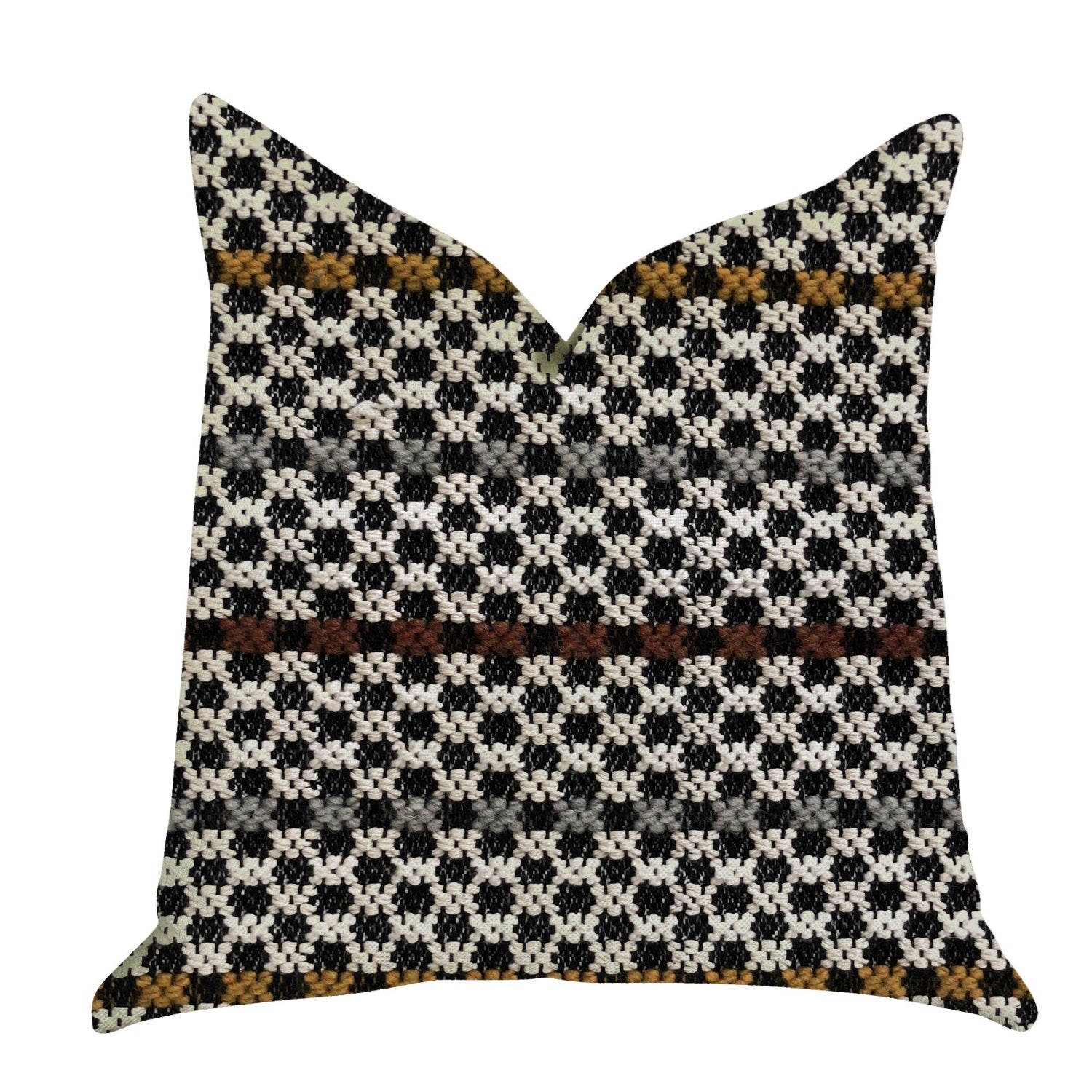 Plutus Poppy Chic Woven Luxury Throw Pillow In Multi Color  - Double Sided  22' X 22'