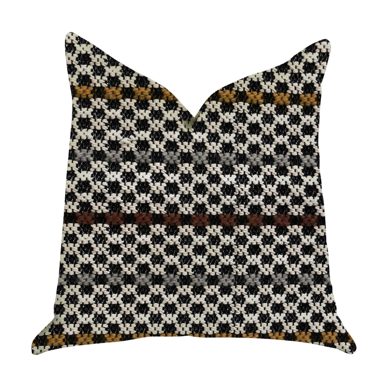 Plutus Poppy Chic Woven Luxury Throw Pillow In Multi Color  - Double Sided  26' X 26'