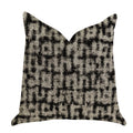Plutus Modish Millie Luxury Throw Pillow In Black And Beige Tones  - Double Sided  26' X 26'