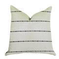 Plutus Interweave Vanilla Bean Luxury Throw Pillow In Black And White - Double Sided  16' X 16'