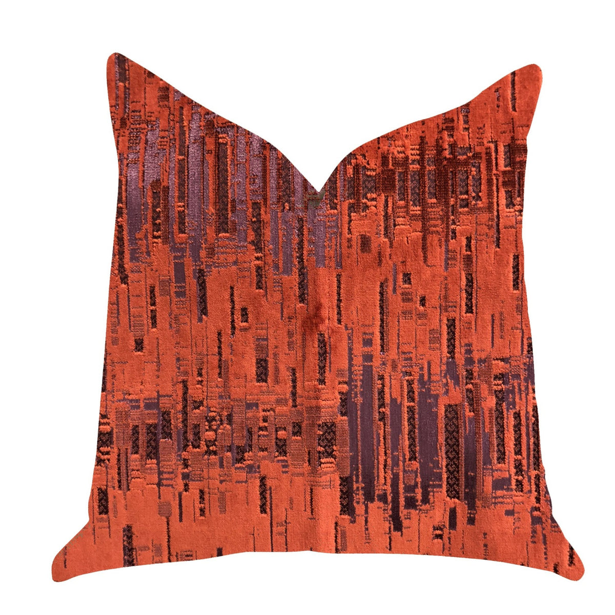 Plutus Luminous Skyscraper Luxury Throw Pillow In Orange Red Tones  - Double Sided  20' X 26' Standard