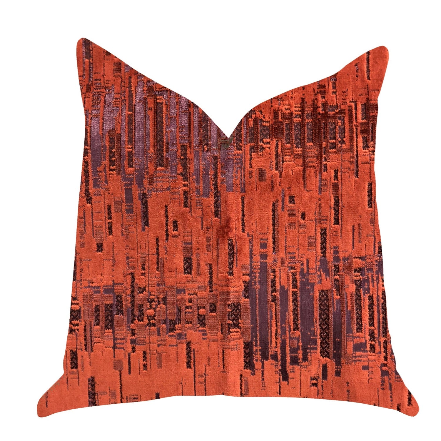 Plutus Luminous Skyscraper Luxury Throw Pillow In Orange Red Tones  - Double Sided  20' X 36' King