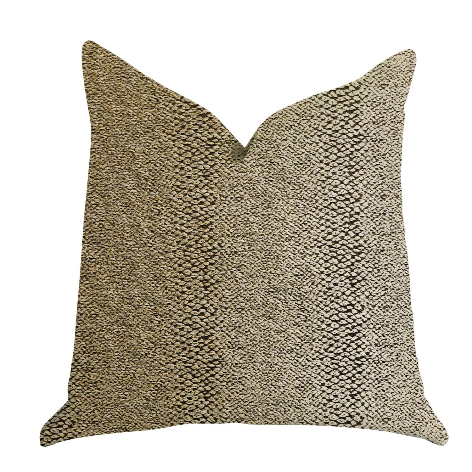 Plutus Shimmer In Gold Metallic Luxury Throw Pillow - Double Sided  20' X 30' Queen