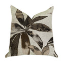 Plutus Santorini Cove Beige And Brown Tones Luxury Throw Pillow  - Double Sided  20' X 20'