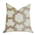 Plutus Linked Charisma Luxury Throw Pillow In Beige And Brown Tones - Double Sided  12' X 25'