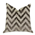 Plutus Oblique Zigzag Luxury Throw Pillow In Beige Tones - Double Sided  20' X 30' Queen