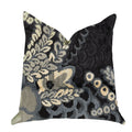 Plutus Leilani Fleurs Luxury Throw Pillow In Blue And Beige Tones - Double Sided  20' X 20'