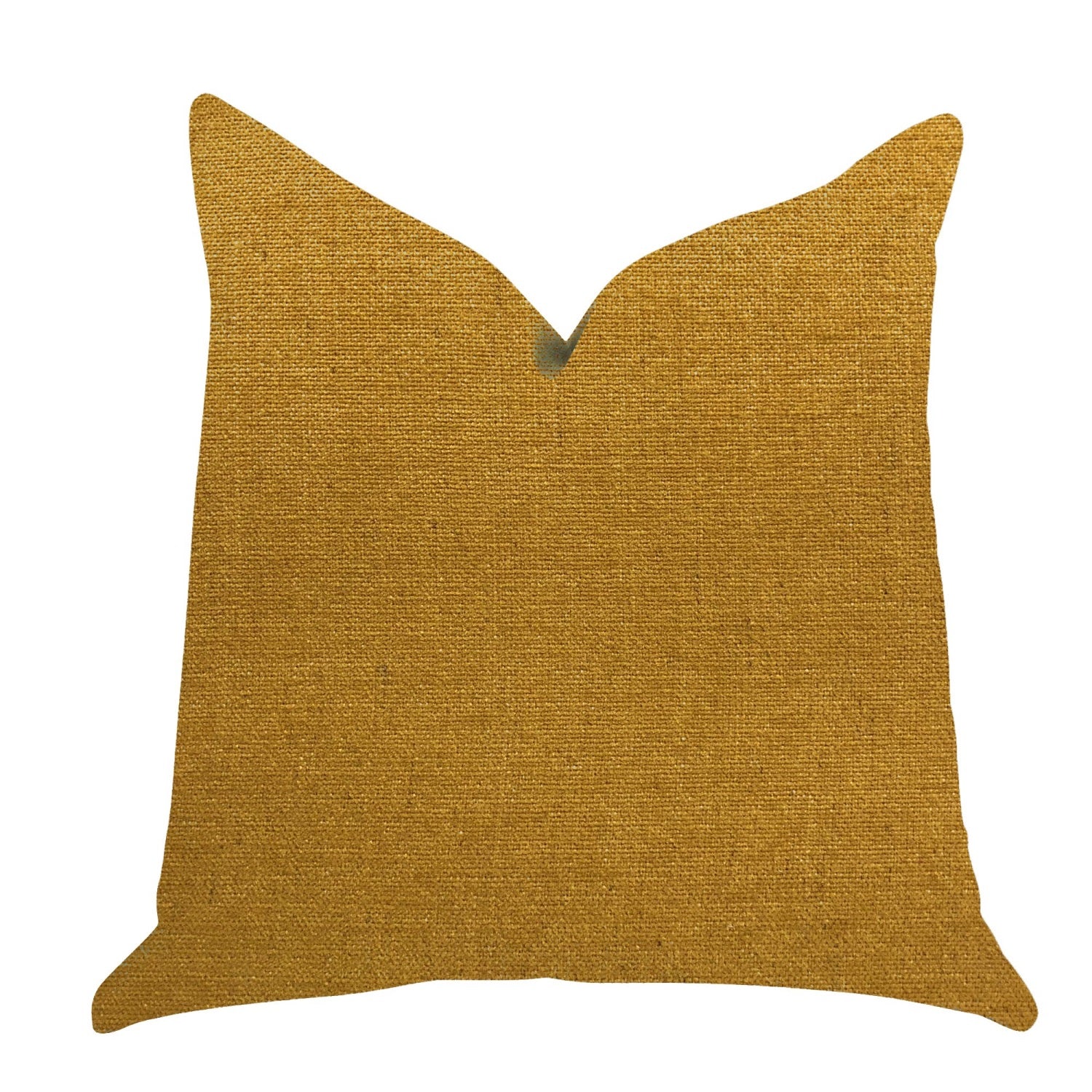 Plutus Wild Turmeric Luxury Throw Pillow In Gold  - Double Sided  18' X 18'