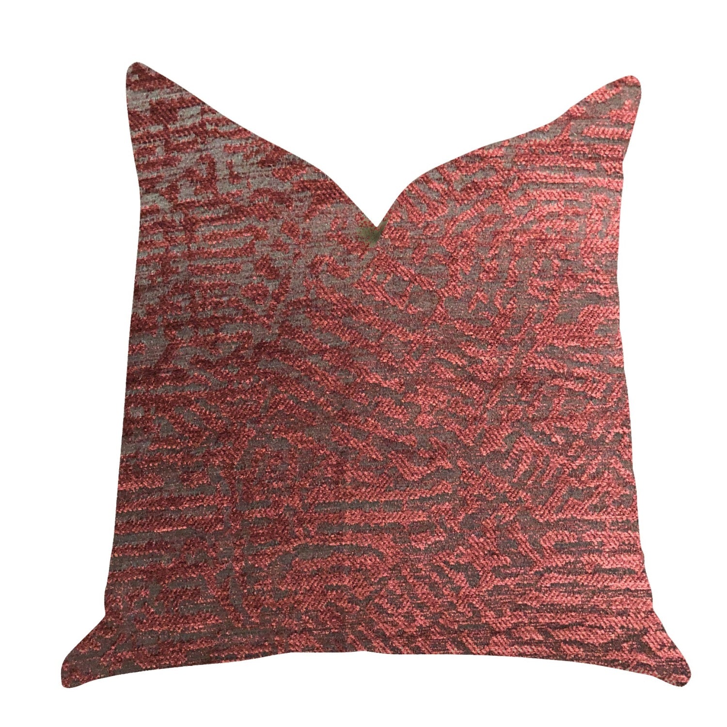 Plutus Crushed Wine Luxury Throw Pillow In Dark Red  - Double Sided  26' X 26'