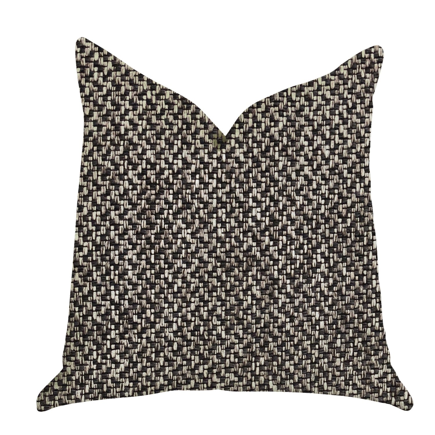 Plutus Salt And Pepper Luxury Throw Pillow In Grey And Black Tones - Double Sided  22' X 22'