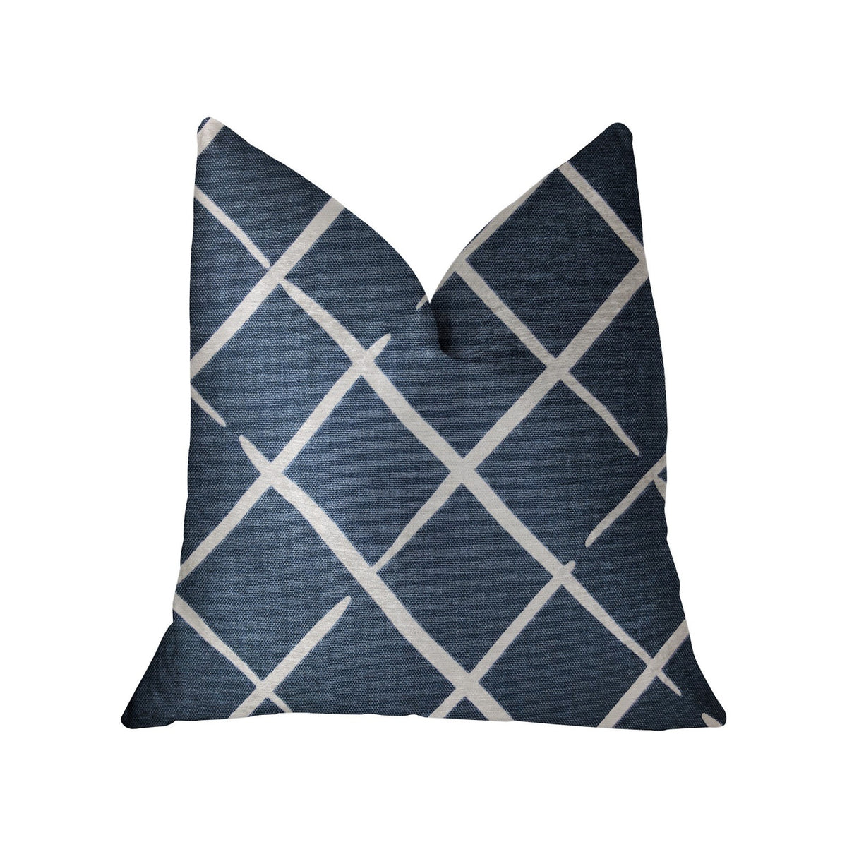 Plutus Davinci Blue And White Luxury Throw Pillow - Double Sided  20' X 26' Standard