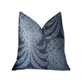 Plutus Pineapple Crush Blue And Black Luxury Throw Pillow - Double Sided  24' X 24'