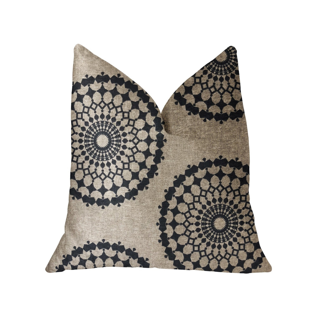 Plutus Cascade Gold, Green And Beige Luxury Throw Pillow - Double Sided  18' X 18'