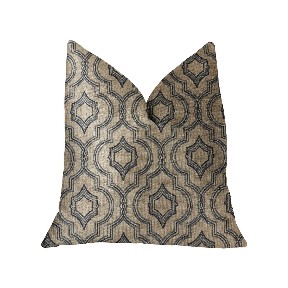 Plutus Anise Black And Beige Luxury Throw Pillow - Double Sided  18' X 18'
