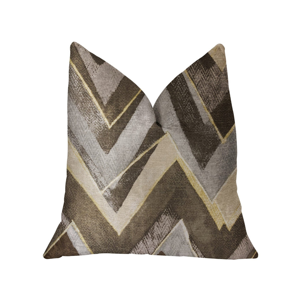 Plutus Badger Cove Brown Luxury Throw Pillow - Double Sided  18' X 18'