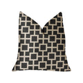 Plutus Petunia Black And White Luxury Throw Pillow - Double Sided  20' X 30' Queen