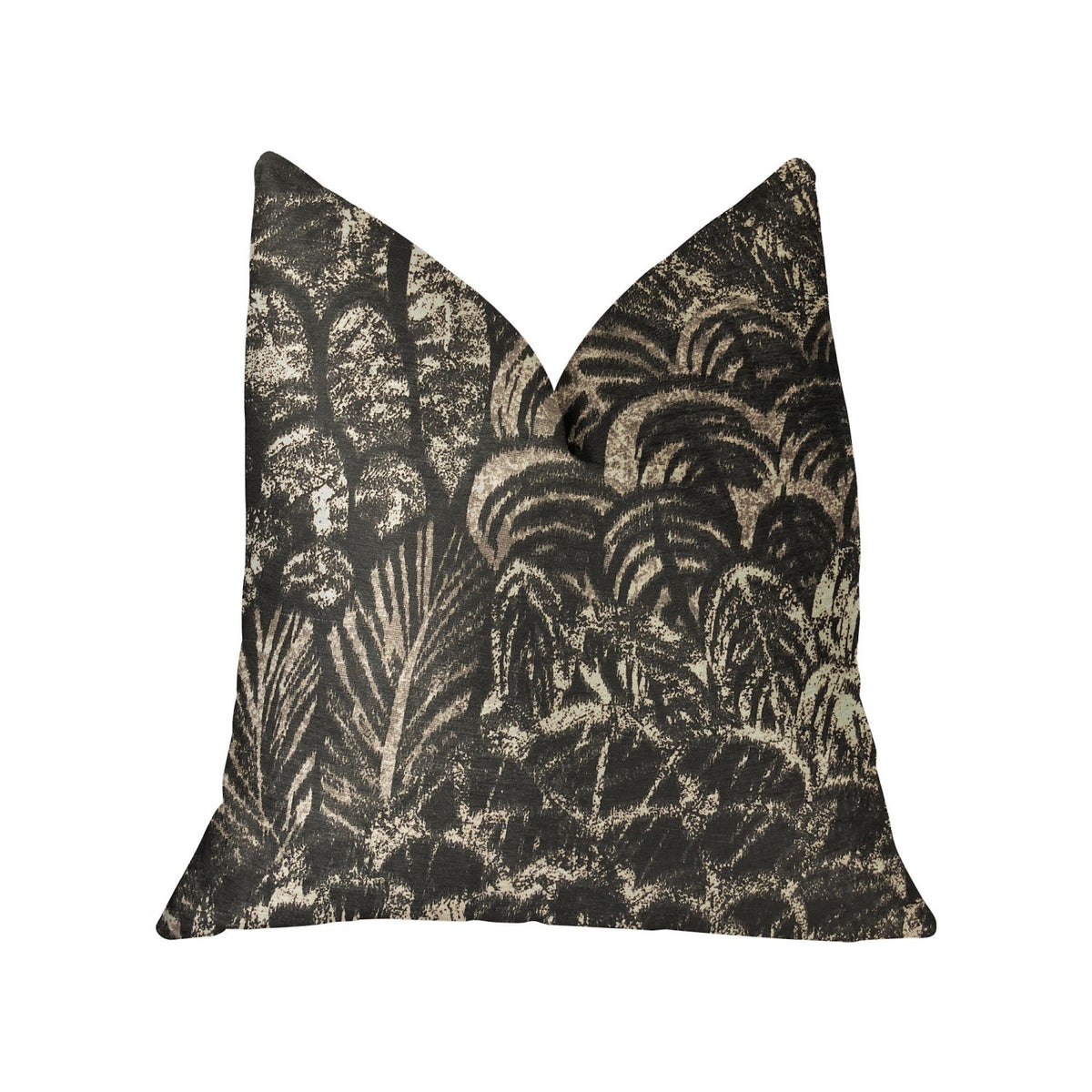 Plutus Rowan Gale Black And Beige Luxury Throw Pillow - Double Sided  20' X 20'