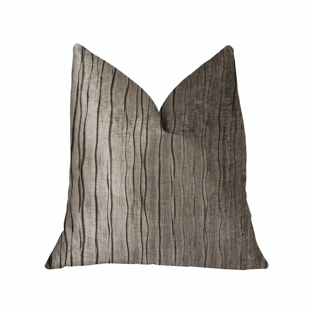 Plutus Solitude Gray Luxury Throw Pillow - Double Sided  24' X 24'