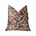Plutus Sacred Shield Red And Beige Luxury Throw Pillow - Double Sided  12' X 20'