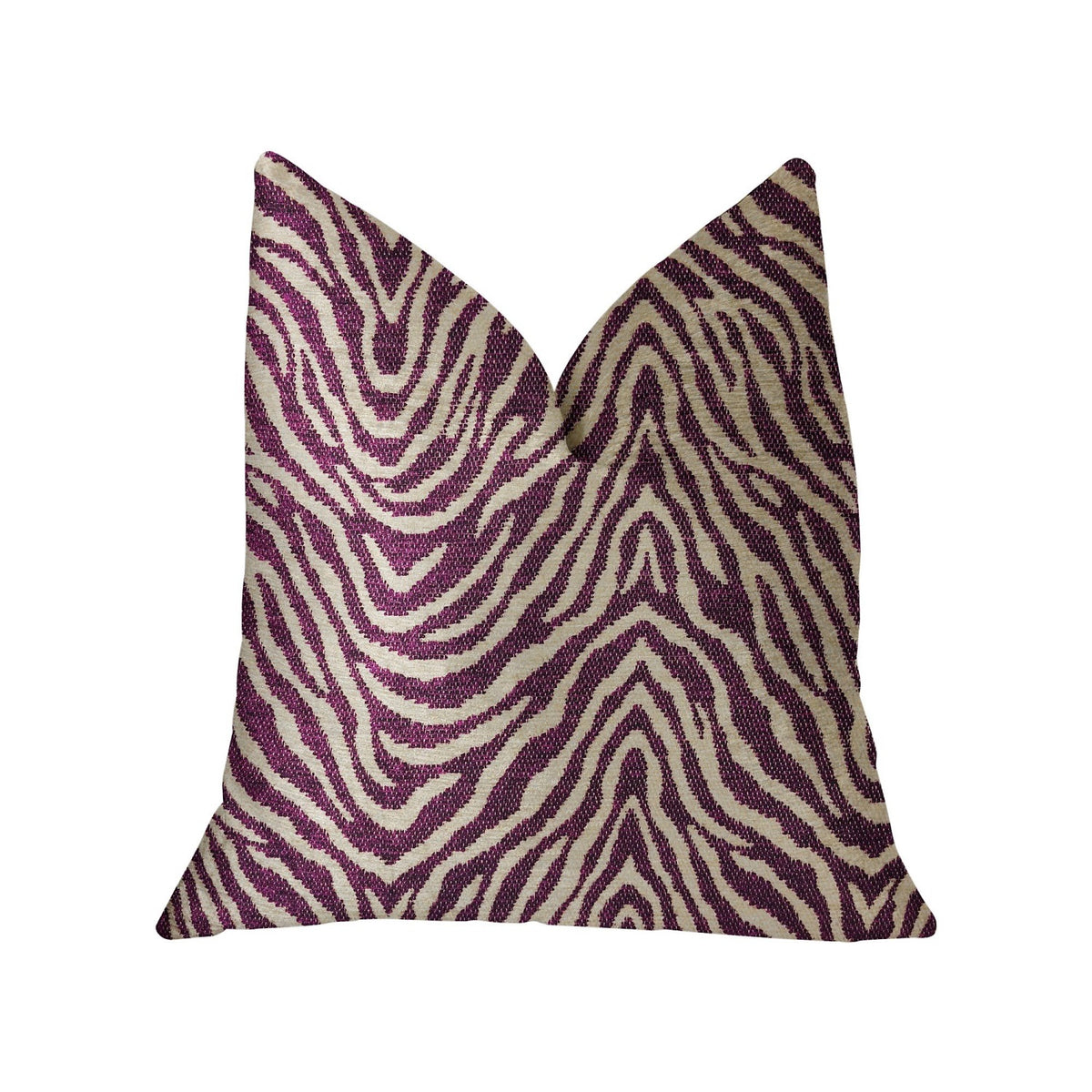 Plutus Oasis Waves Purple And Beige Luxury Throw Pillow - Double Sided  20' X 20'