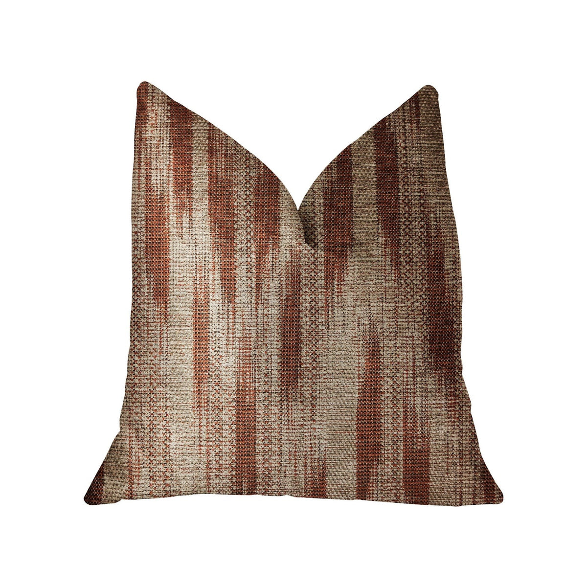 Plutus Stormy Pine Orange And Beige Luxury Throw Pillow - Double Sided  20' X 30' Queen