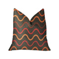 Plutus Serenity Flow Gray And Orange Luxury Throw Pillow - Double Sided  18' X 18'