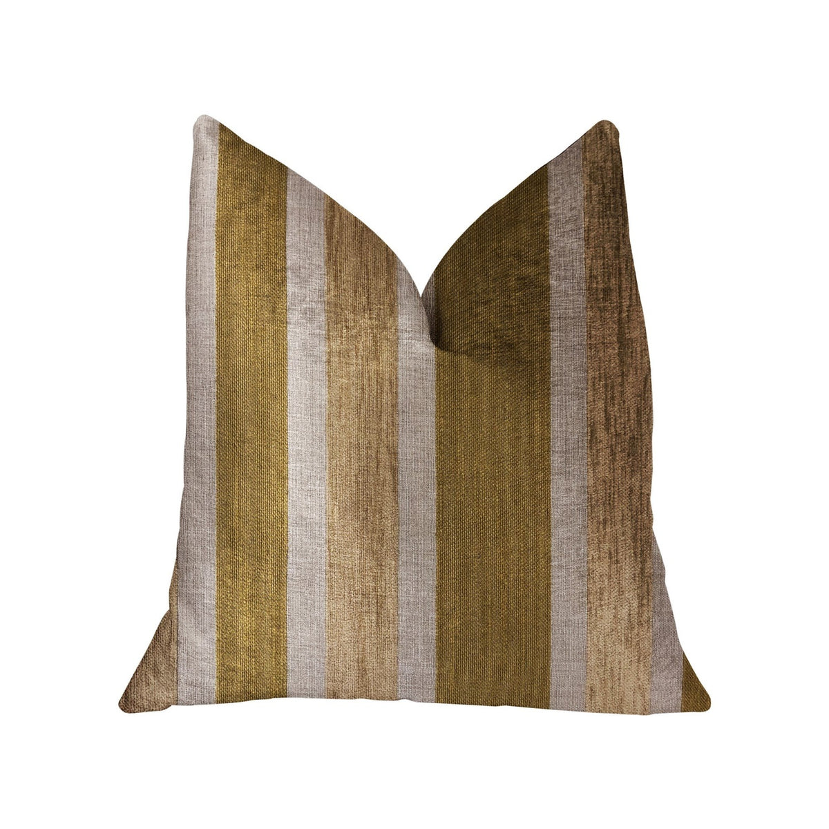 Plutus Golden Tan Lines Gold Luxury Throw Pillow - Double Sided  22' X 22'