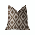 Plutus Casa Nova Brown Luxury Throw Pillow - Double Sided  22' X 22'