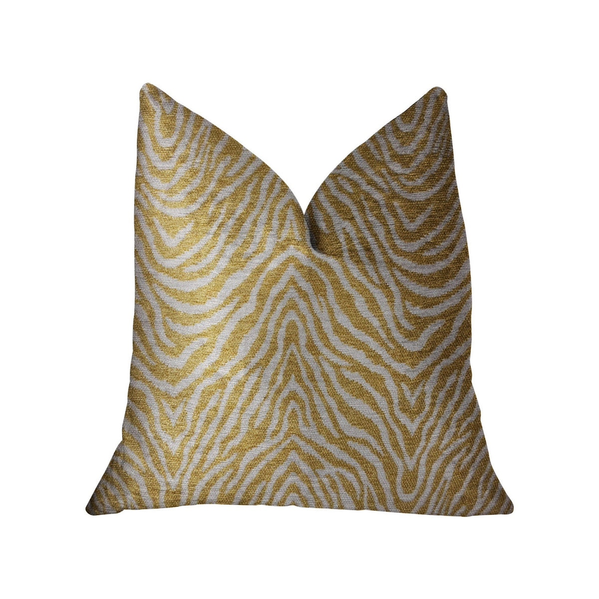 Plutus Oasis Waves Yellow And Beige Luxury Throw Pillow - Double Sided  26' X 26'