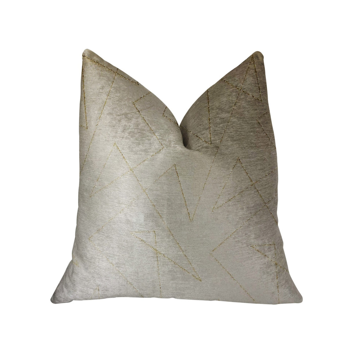Plutus Gold Divinity Gold And Beige Luxury Throw Pillow - Double Sided  18' X 18'