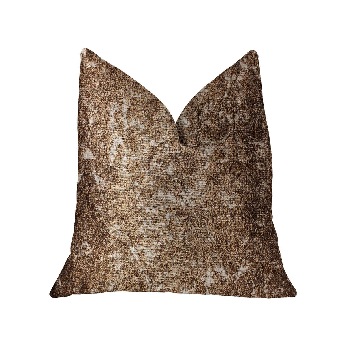 Plutus Chestnut Crush Brown Luxury Throw Pillow - Double Sided  20' X 30' Queen