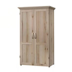 Drop Leaf Computer Desk Craft Table Armoire in Maple Wood Finish - Made in USA