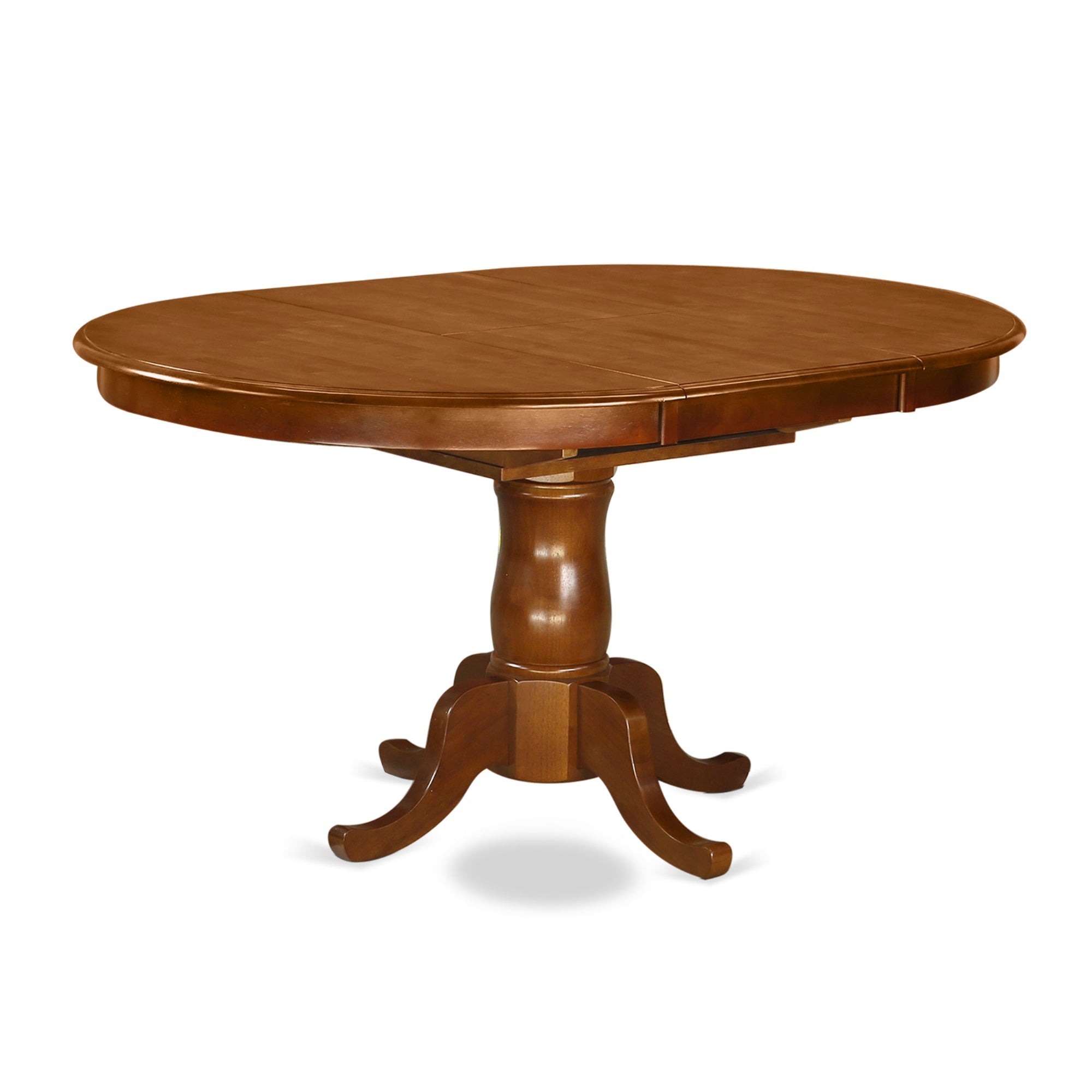 East West Furniture POAV7-SBR-LC 7 Piece Dining Set Consist of an Oval Dining Room Table with Butterfly Leaf and 6 Faux Leather Upholstered Chairs, 42x60 Inch, Saddle Brown