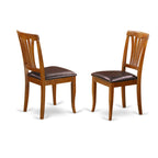 East West Furniture POAV7-SBR-LC 7 Piece Dining Set Consist of an Oval Dining Room Table with Butterfly Leaf and 6 Faux Leather Upholstered Chairs, 42x60 Inch, Saddle Brown