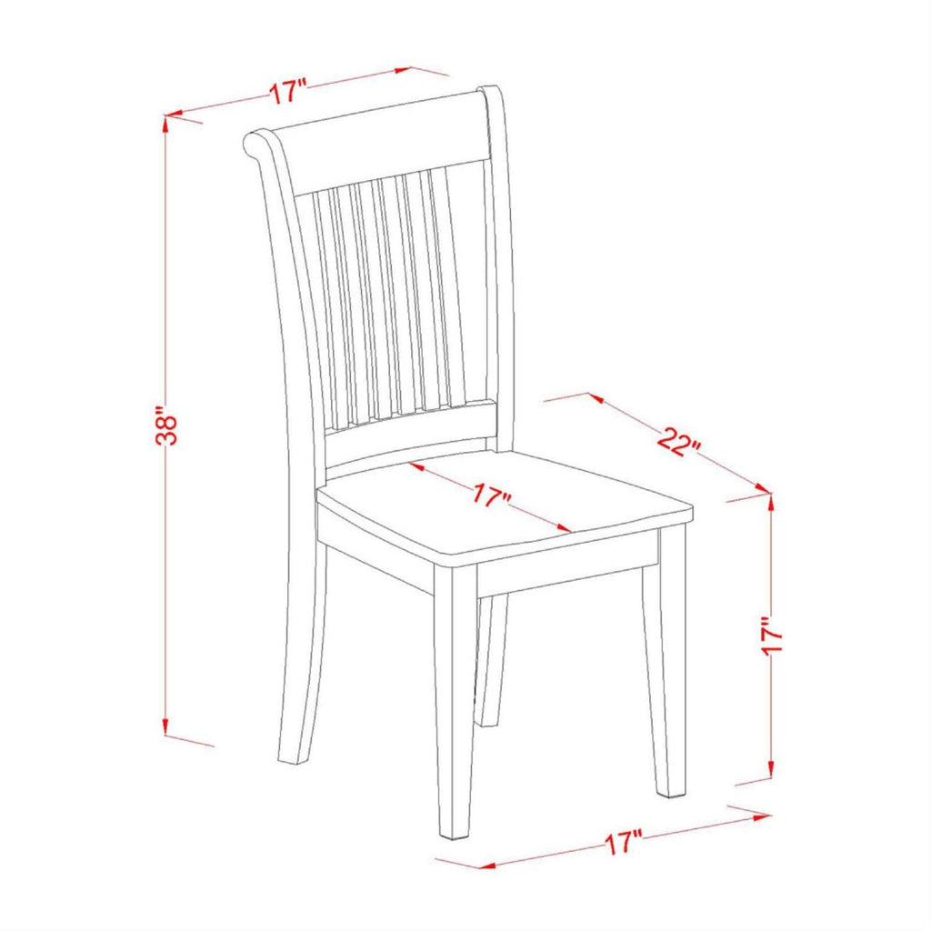 East West Furniture Kitchen Dining Chairs, Set of 2, Saddle Brown