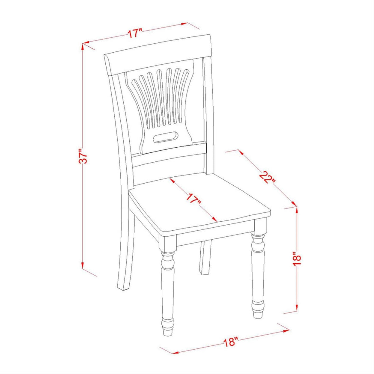East West Furniture Dining Room Chairs, Set of 2, Buttermilk & Cherry