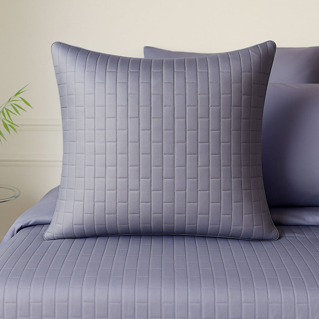 Bamboo Quilted Sham - 100% Viscose from Bamboo - 1pc - Euro - Platinum