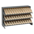 Pick Rack, slopped, bench style, 12-1/2L x 36W x 23H, 250 lbs. capacity, (3) shelves configuration, includes: (36) QSB100 ivory 