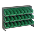 Pick Rack, slopped, bench style, 12-1/2L x 36W x 23H, 250 lbs. capacity, (3) shelves configuration, includes: (24) QSB101 green 