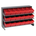 Pick Rack, slopped, bench style, 12-1/2L x 36W x 23H, 250 lbs. capacity, (3) shelves configuration, includes: (18) QED601 red bi
