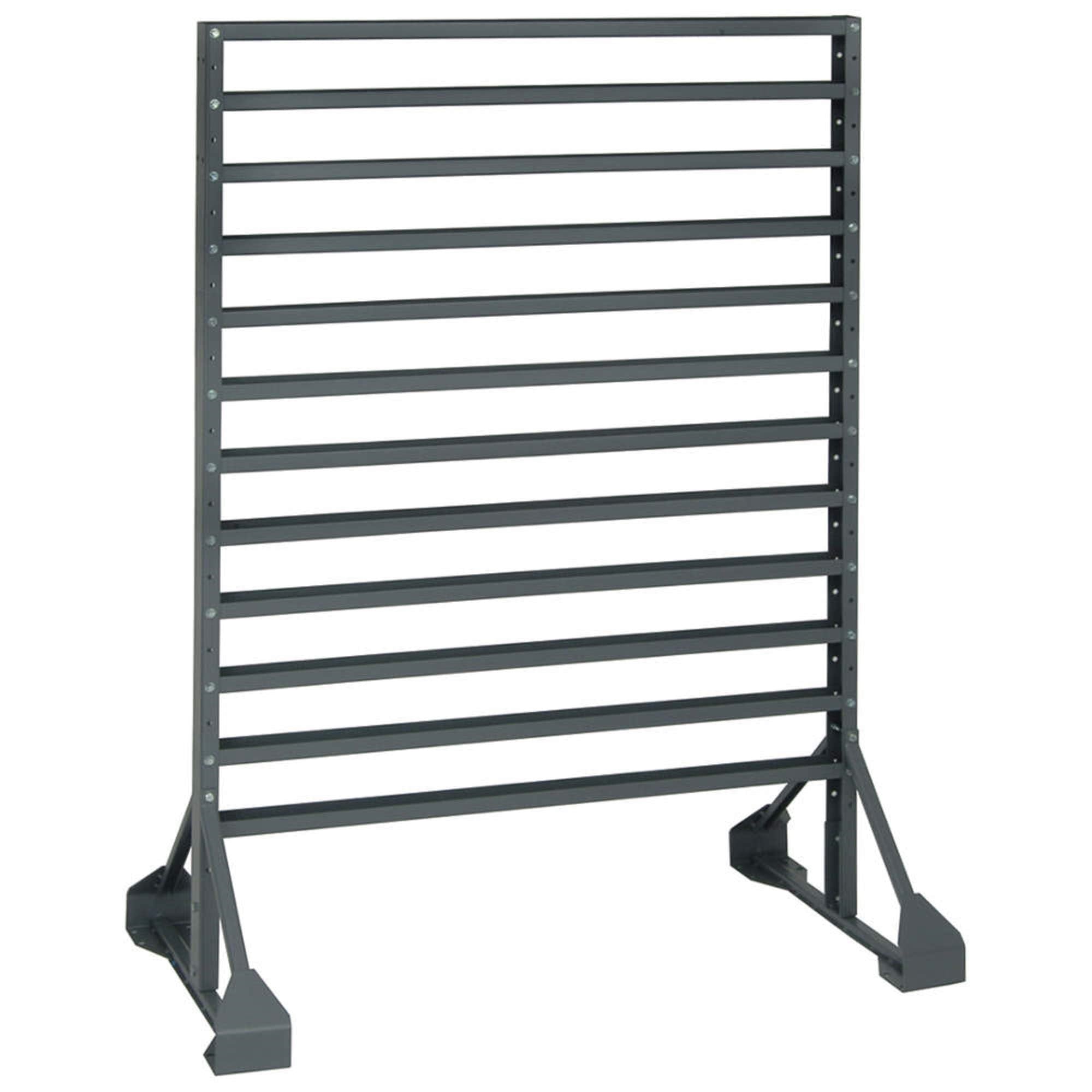 Rail Rack, double sided, 36L x 20W x 53H, 1500 lbs load capacity, includes: (12) rails, multiple bin configurations available (b