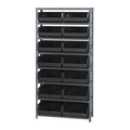 Shelving Unit, 12D x 36L x 75H, heavy duty, 400 lb. load capacity per shelf, includes: (8) shelves and (14) QUS250 blue bins, up