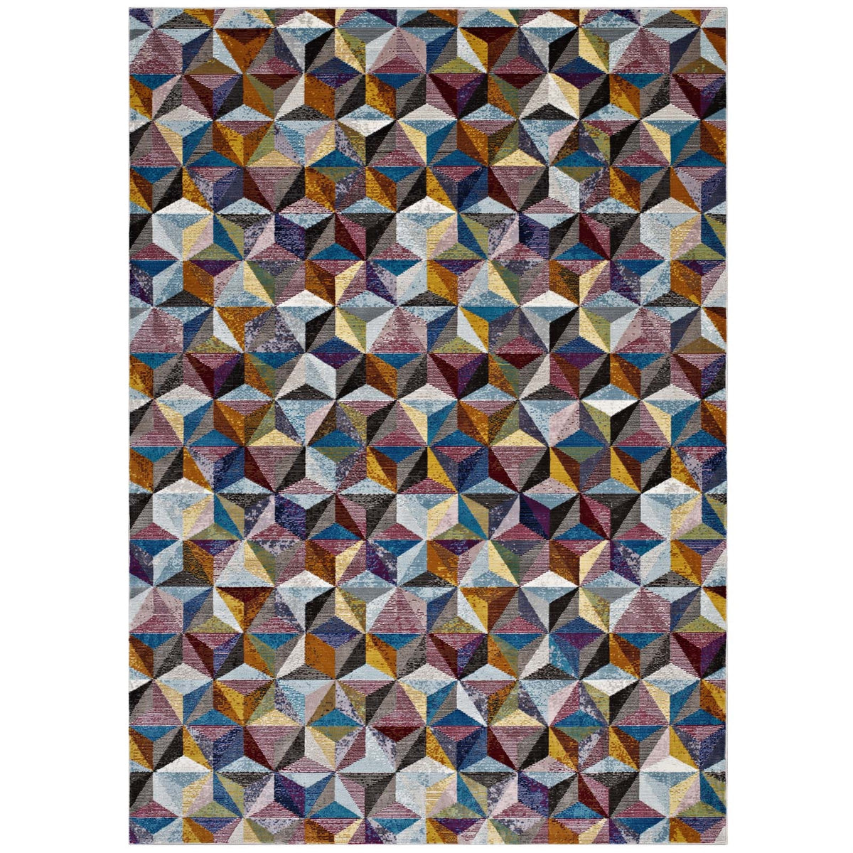 Sophisticated Arisa Geometric Hexagon Mosaic Area Rug  Durable, Modern Design, Nonshedding, Stain Resistant  Perfect For High