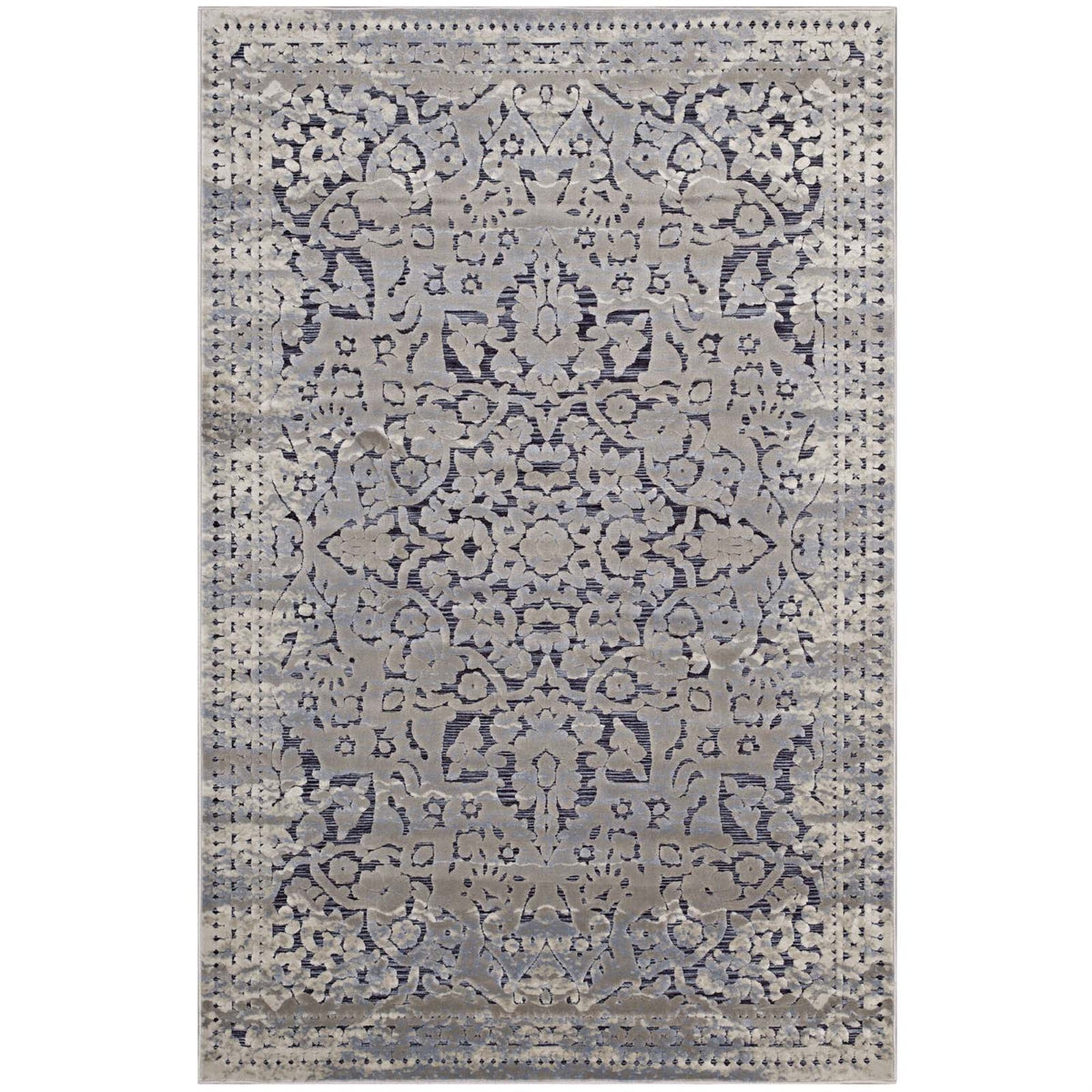 Margarida Distressed Vintage Turkish Area Rug  Durable, Stainresistant 5X8 Rug For Traditional And Contemporary Decors  Blue