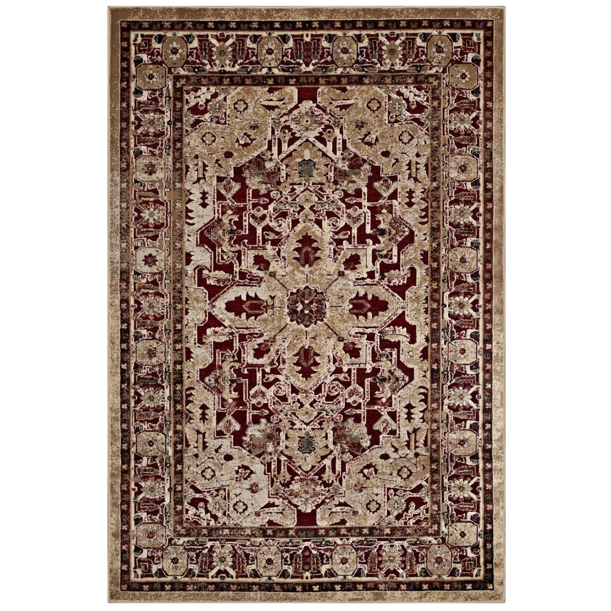 Grania Distressed Vintage Floral Turkish Area Rug  Durable & Stylish 5X8 Rug For Traditional & Contemporary Decor  Nonslip Ru